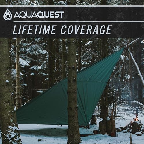 AquaQuest Guide Tarp – Ultralight Waterproof (5,000 mm) Seam-Taped 40D Ripstop Rain Fly for Backpacking, Stealth Camping & Thru-Hiking - color: Olive Drab, size: 20 x 13 ft