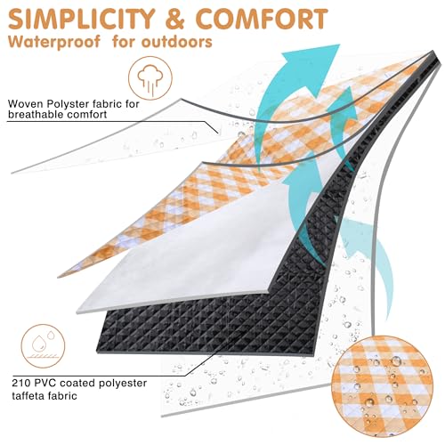 HX&OD Outdoor Picnic Blanket, Extra Large, 80''x60'' Waterproof Foldable Blankets Gingham Picnic Mat for Beach, Camping Grass Lawn Park Accessories Cute Couple Ideas Wedding (Yellow, 80”x60”) - color: Yellow, size: 5' x 6'8" (Square)