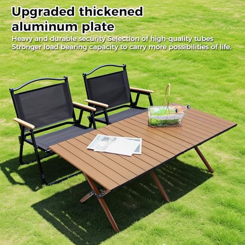 Camping Table High Load Bearing Metal Folding Portable Picnic Table for Outdoor BBQ Beach
