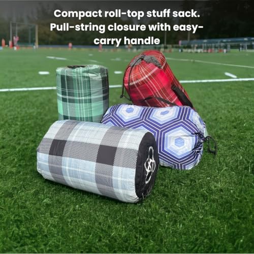 ROAM Weatherproof Sherpa Fleece Blanket - Durable Recycled Ripstop Exterior, Eco Insulation, Compact Travel Design, Machine Washable, All-Season Outdoor & Indoor Blanket, 75" x 52" (Stonebrook Plaid) - color: Stonebrook Plaid
