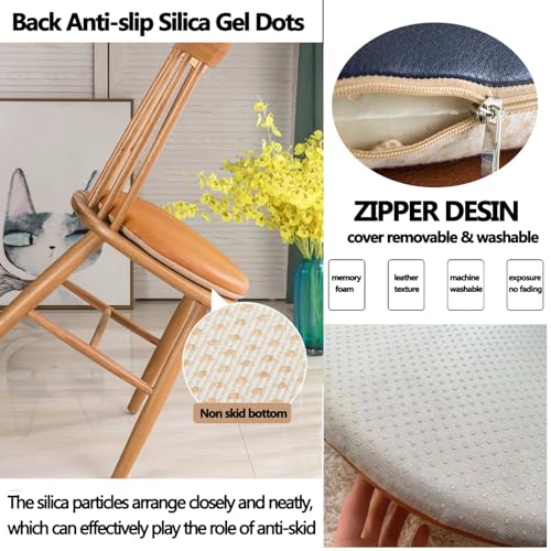 12 Inch Round Outdoor Waterproof Stool Cushion, Leather Seat Cushion Circle, Removable Chair Cushions for Dining Chairs Round, 2 Pack Nonslip Stain-Resistant Chair Pads for Balcony, Floor Blue - color: Blue, size: 30cm