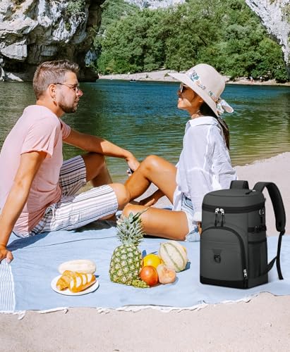 Cooler Backpack, 22L Waterproof Soft Backpack Coolers Leak Proof Beach Backpack Insulated Picnic Lunch Bag for Fishing Camping,Beach,Hiking,Travel - color: Gray