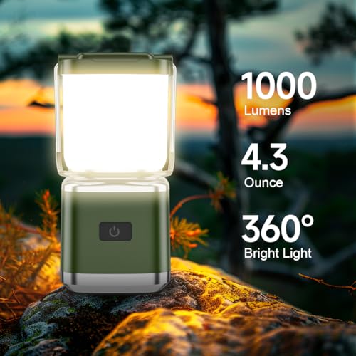 LED Camping Lantern, High Lumens Camping Light Rechargeable with 4 Light Modes, Waterproof, Camping Essentials, Mini Lantern Flashlight for Camping, Hurricane, Emergency, Hiking, Power Outages, 10pc - size: Dark Green-10 PACK