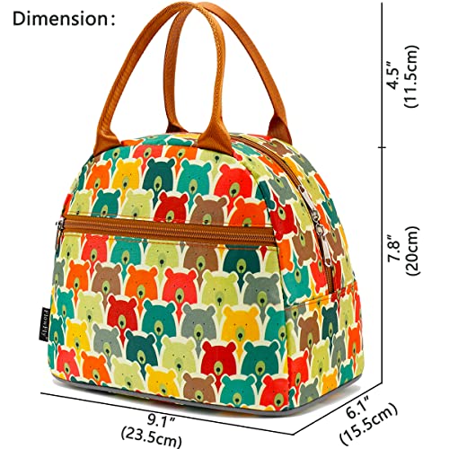 FlowFly Insulated Lunch Cooler Bag - Tote Bag Organizer for Women/Men, Bear - color: Bear