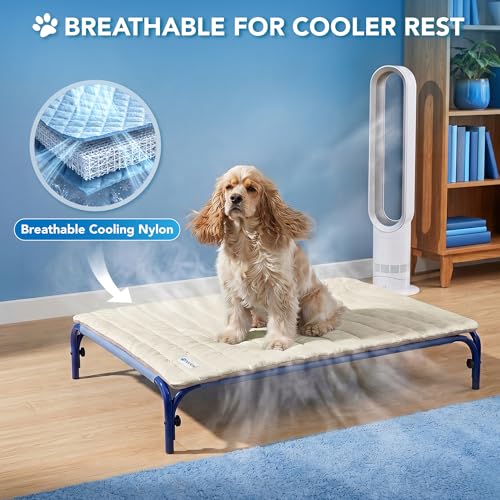 PetAmi Dog Cooling Mat, Q-Max Pet Cooling Blanket with Thick Cushioning, Self Cooling Pad for Dogs & Cats, Reversible Summer Mat for Crate, Couch, Kennel, Taupe/Beige, Medium (29x40) - color: Taupe/Beige, size: Medium (29x40)