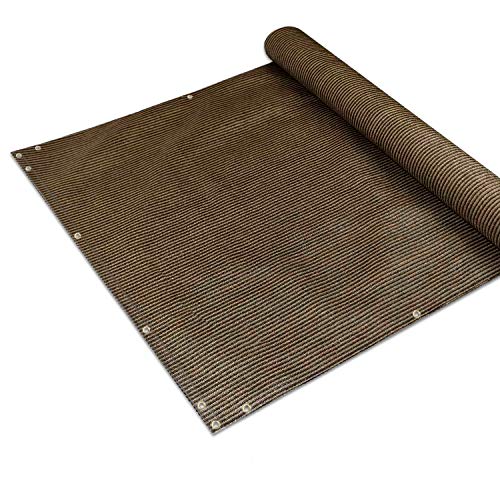 E&K Sunrise 3' x 25' Balcony Privacy Fence Screen Cover with Zip Ties Outdoor Screen Fence UV Protection for Deck Patio Backyard Apartment Pool Porch (Brown)