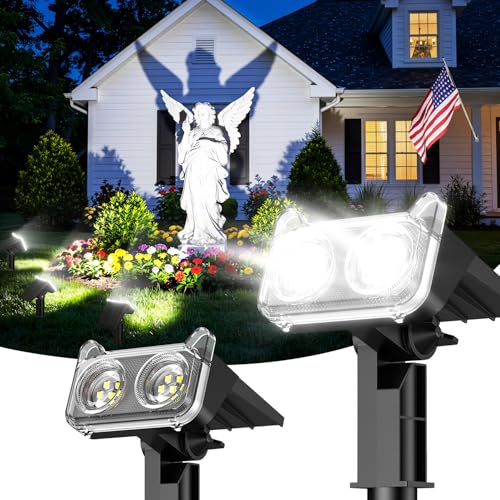 LETMY Solar Lights Outdoor Waterproof IP65, Solar Spot Lights Outdoor With 14 Big LEDs, 2-in-1 Wall Lights & 2 Modes Solar Powered Landscape Spotlights for Garage Pathway Yard Decor Garden Gift 2 Pack - size: 2 PACK