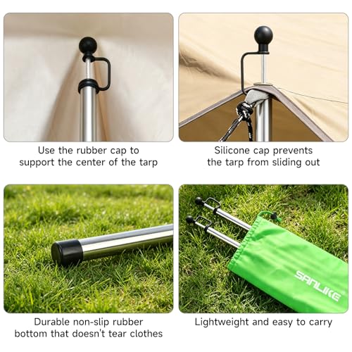 SANLIKE Tent Poles for Tarp, 90 in Tarp Poles Set of 4, Tent Poles Replacement, Telescoping Pole, Canopy Poles, Camping Poles for Rooftop Tents, Trekking Poles for Rain Fly, Camper, Awning - color: 90 In-set of 4