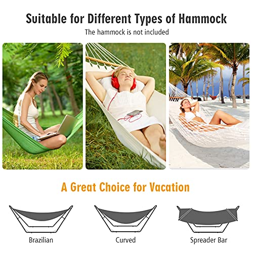 Giantex Universal 2 Person Hammock Stand Only, Heavy Duty Steel Hammock Frame Fits 9-13 Ft Hammock, 450LBS Capacity, Multi-Use Hammock Stand for Indoor Outdoor Yard Patio Deck