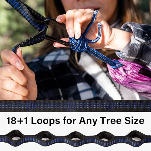 Kootek Camping Hammock, Portable Hammocks with Tree Straps & Attached Carry Bag, Camping Essentials Gear, Perfect for Outside Indoor Hiking Beach Backpack Travel - color: Bright Violet & Pink, size: Large