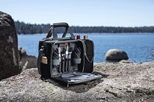 PICNIC TIME NFL Unisex-Adult NFL Malibu Picnic Basket Cooler - color: Black With Gray Accents