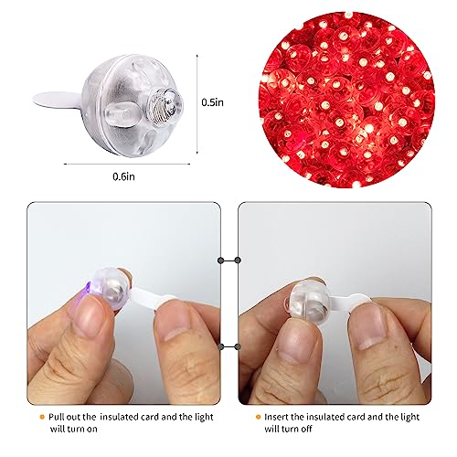 Aogist 100pcs Balloon Lights,Long Standby Time Waterproof Twinkle Mini Light,Battery Powered,Round LED Ball Lamp for Latex Balloon Paper Lantern Party Wedding Christmas Halloween Decorative,Red-Flash - color: Red, size: 0.6inch (Flash)