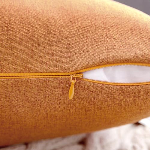 MIULEE Pack of 2 Decorative Outdoor Solid Waterproof Throw Pillow Covers Faux Linen Garden Farmhouse Cushion Cases for Patio Tent Balcony Couch Sofa 16x16 Inch Brown - color: Brown, size: 16" x 16" (Pack of 2)