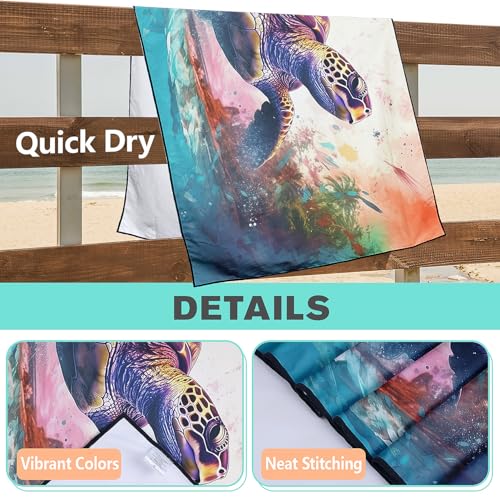 Giant Turtle Beach Towel Oversized 36" x 72", Thin Lightweight Sand Free Quick Dry Microfiber Towel for Swimming Pool Cruise Camping Travel - color: Color_33