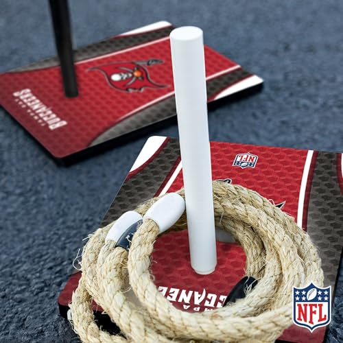 Solid Wood NFL Quoits Set with Direct Print HD Team Graphics – Tailgate Ring Toss Game – Great Gift for Any Football Fan! Ring Toss Family Outdoor Games for The Beach