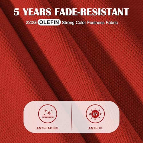 Sundale Outdoor Olefin 5-Year-Non-Fading Solar 80 LED 9 FT Solar Patio Umbrella with Sand Bag Base, Outdoor Umbrella with Tilt and Crank, Red - color: Red, size: 9FT