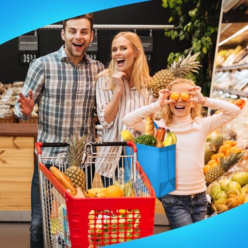 Reginary 100 PCS Reusable Totes Bags - Non Woven Grocery Handle Bags for Shop Events & Retail Store(Sky Blue) - color: Sky Blue
