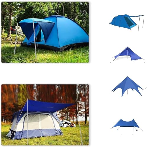 SANLIKE Camping Tent Tarp Poles Set for Canopy Awning Shelter Backpacking Hiking - Telescopic Adjustable Length Tent Sunshade Support Stick Rods (Adjustable Length - Steel 2packs) - color: Adjustable Length - Steel 2packs