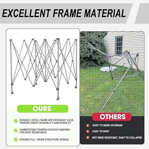 Eurmax USA 10x10ft Pop Up Canopy,Commercial Instant Tent for Outdoor Events,Patented No-Tip Rolling Storage Bag with 4 Sandbags,UV & Water Resistant,Heavy Duty Portable Shelter Gazebo,Black - color: Black, size: 10x10