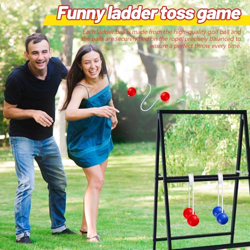 Lenwen 12 Pack Ladder Ball Outdoor Game Ladder Toss Balls Replacement Bolas with Storage Bag for Toss Match Yard Lawn Golf Game, 4 Colors - color: Red, Blue