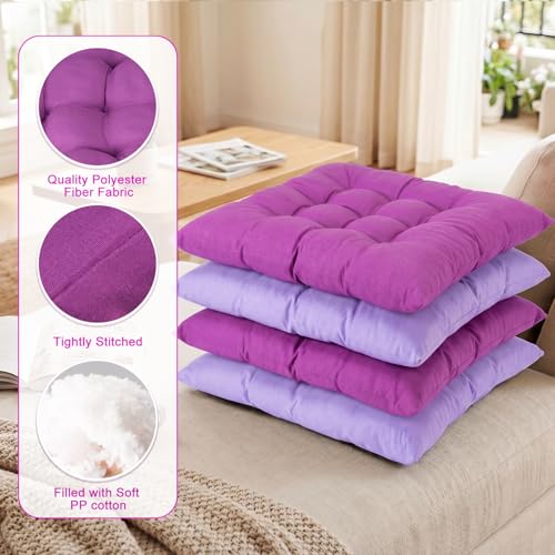 Geetery 12 Pcs Floor Pillows Bulk Seating Cushions for Floor Chair 15.7'' Large Meditation Cushion for Yoga Living Room Tatami Bedroom Balcony Office (Purple,Square) - color: Purple, size: Square