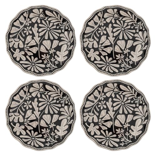 Karma, 8.75 inches Melamine Salad Plates Set of 4, Reusable Dishwasher Safe Plates for Outdoor and Indoor, Dusk Floral - color: Dusk Floral