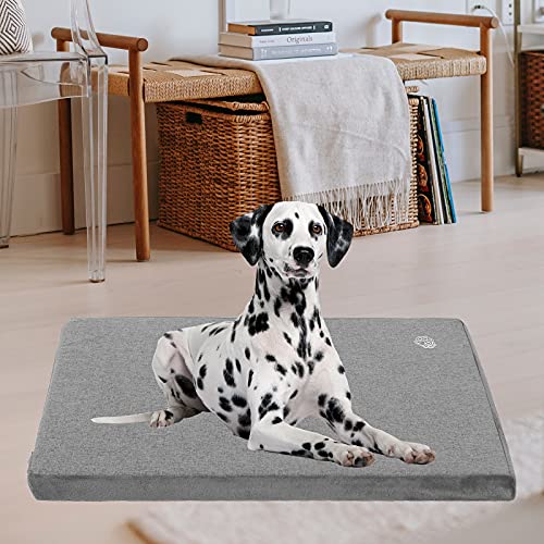 EMPSIGN Stylish Dog Bed Mat Dog Crate Pad Mattress Reversible (Cool & Warm), Water Proof Linings, Removable Machine Washable Cover, Firm Support Small to XX Large Dogs, Grey,XL(41''''*28''''*3'''') - size: Xl(41"*28"*3")