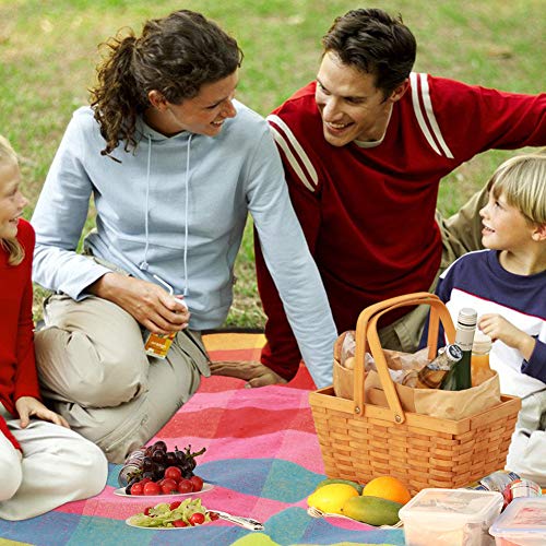 G GOOD GAIN Waterproof Picnic Blanket Portable with Carry Strap for Beach Mat or Family Outdoor Camping Party (red Plaid) - color: Multi Color
