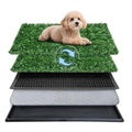 Dog Grass Pad with Tray,16"x20" Dog Litter Box, Artificial Turf Potty System with 2 Reusable Grass Patches + Washable Pee Pads, Portable Indoor Outdoor for Balcony Patio Apartment - size: Small-2 Grass Pad With Changing Pad