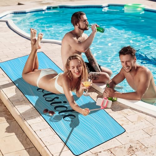 Tinideya Pool Mat Poolside Non Slip Mat Walk Pool Deck Mats Rugs for Floor Outdoor Rubber Mats with Drainage Outdoor and Indoor Dock Safety(Blue,23.62" X 67.72") - color: Blue, size: 2' x 6' (Rectangular)