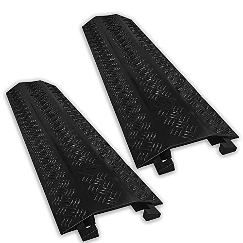 EZ Runner PVC Drop Over Cable Ramp Cable Protector - Single Channel - Black (Pack of 2) - color: Black, size: 1-Channel (2 Pack)