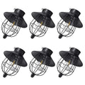 YAKii 6 Pack Solar Lantern Hanging Waterproof Outdoor Metal Solar Lamp with Warm White Light Decorate for Yard Garden Pathway Patio Porch (Black) - style: Black-6 pack