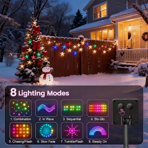 Twinkle Solar Star String Lights Outdoor Waterproof Fairy Lights 39FT 100 LED with 8 Lighting Modes for Camping Garden Wedding Party Tree Holidays Backyard Patio(Multicoloar) - color: Multicolor