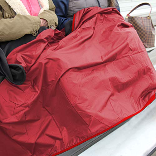 Threadart Outdoor Rainproof & Windproof Thick Stadium Blanket | for Camping, Picnic, Sports, Festivals, Football, Baseball, Concerts, Parks, Beach 55" x 79" - color: Black/Red