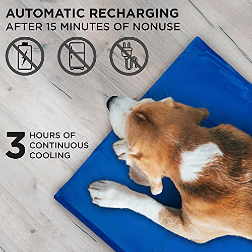 Arf Pets Dog Cooling Mat 27” x 43” Pad for Kennels, Crates and Beds, Non-Toxic, Durable Solid Self Cooling Gel Material. No Refrigeration or Electricity Needed - size: 27 x 43