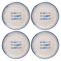 Karma, 8.75 inches Melamine Salad Plates Set of 4, Reusable Dishwasher Safe Plates for Outdoor and Indoor, Sardines - color: Sardines