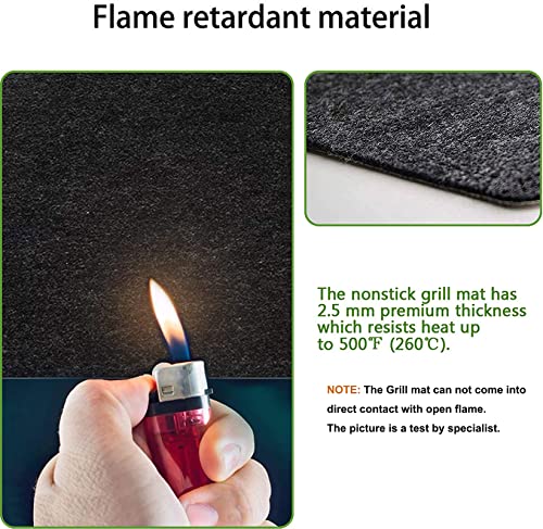 Tirifer Fire Resistant Fireplace Hearth Mat, Gas Grill Splatter Mat Heat Resistant Non Stick BBQ Patio Protector Grilling Gear, Backyard Floor Protective Rug(60'' x 36'') - size: 60'' x 36''
