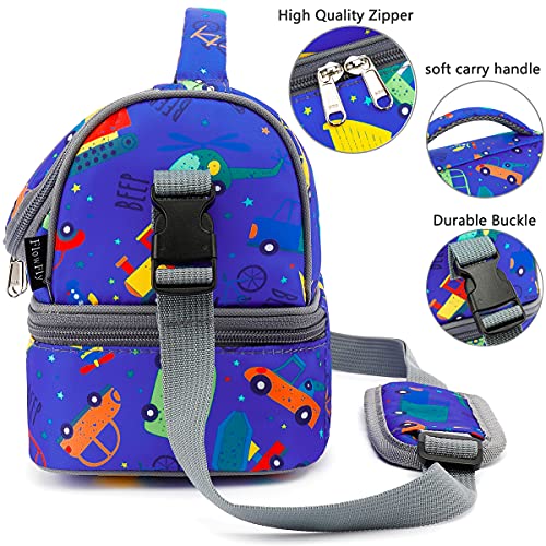 FlowFly Kids Double Decker Cooler Insulated Lunch Bag Large Tote for Boys, Girls, Men, Women, With Adjustable Strap, Car - color: Assorted/Multicolor