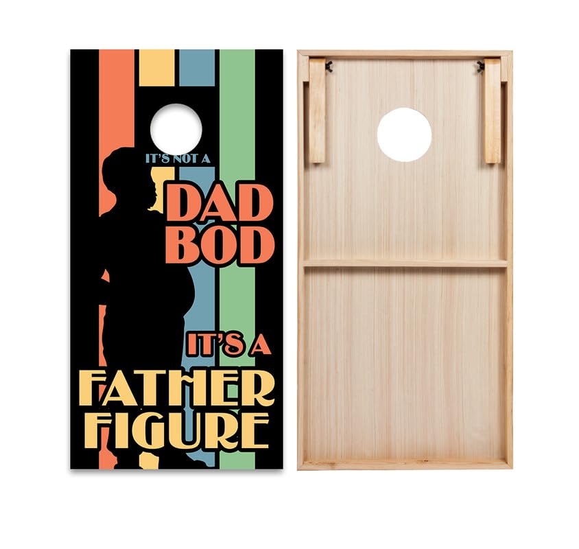 World Series of Cornhole Regulation Size Cornhole Boards – Lightweight & Durable All-Wood Construction | Backyard Bean Bag Toss Set | Rugged Outdoor Game for Tailgates, BBQs, & Backyard Battles - color: Dad Bod