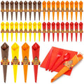 Roshtia 40 Set Pre Rolled Thanksgiving Plastic Silverware Set Disposable Dinnerware Essentials Cutlery Orange Brown 40 Napkins, 40 Knifes, 40 Spoons, 40 Forks, 40 Turkey Napkin Ring for Fall Parties