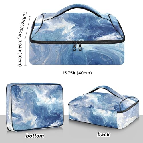 Casserole Carriers for Hot or Cold Food Reusable Casserole Dish Carrier Insulated Thermal Large Capacity Durable Perfect for Party Camping Family Gatherings Yellow Fish - color: Blue Swirling Fluid