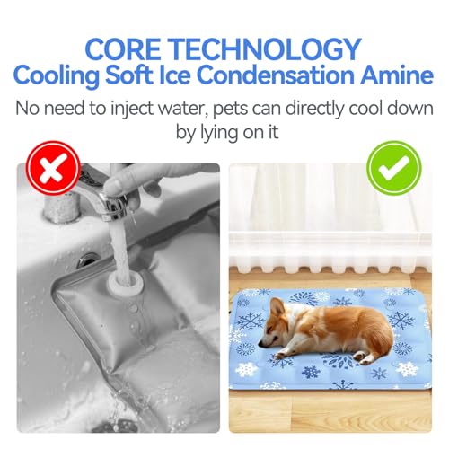 Summer Cooling Mat & Winter Warm Sleeping Pad. Washable Self Cool Pad for Small Dogs & Cats, Indoor Outdoor Pet Sleeping Pad for Crate, Kennel, Bed, Sofa or Car. Non-Slip & Foldable(20" x16")