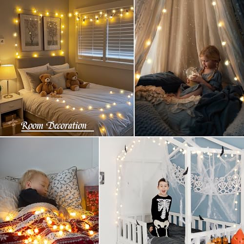 Globe String Lights 38ft 100 Led Indoor USB Ball String Lights Plug in Fairy Lights with Remote Timer Dimmable 8 Mode for Bedroom Dorm Birthday Party Camping Wedding Christmas Decorations, Warm White - color: 100LED-Warm White