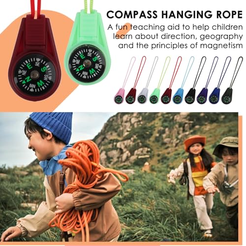 20 Pack Mini Compass for Kids Bulk, Compact Navigation Tools for Classroom Learning, Outdoor Adventures, Hiking, Scout Activities and Survival Kits