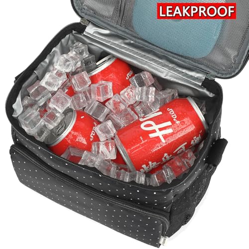 GYEUKHAM Insulated Lunch Bag for Adult/Women/Men, Reusable Large Lunch Box Cooler Soft Leakproof Tote, Thermal Meal Prep Lunch Pail with Adjustable Shoulder Strap for School/Travel/Office, Dot - color: Dot