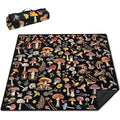 Supfitness Extra Large Picnic Blankets Waterproof Foldable (80 "x 80") Beach Blanket Waterproof Sandproof,3-Layer Thicking Mat Outdoor Packable Camping Blanket(Bohemian) - color: Black, size: 80x80in
