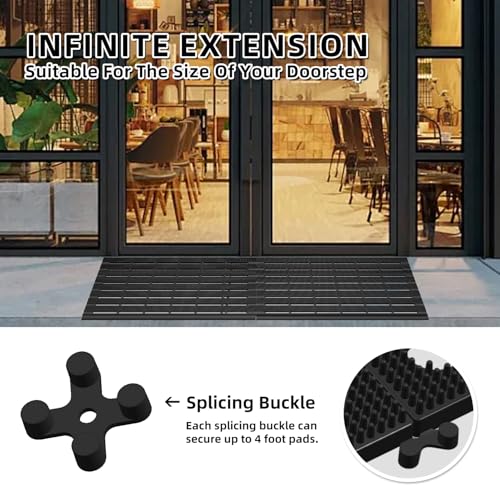 MATALL Heavy Duty Outdoor Mat - 18 x 30 Inches Non-Slip Drainage Floor Mat for All Weather Garage Pool Home Entry Indoor Mud Mat - color: Black, size: 1'6" x 2'6" (Rectangular)