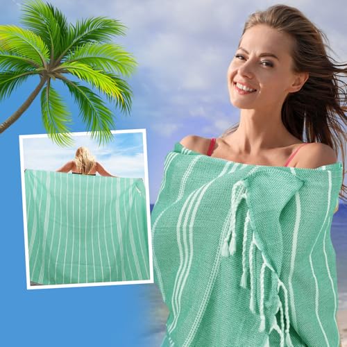 YSYJ Oversized Turkish Beach Towel Giant XXL Beach Towel Quick Dry Sand Free Extra Large Turkish Lightweight XL Beach Blanket for Travel Teal - color: Teal, size: 72"x72"- 1 Pack