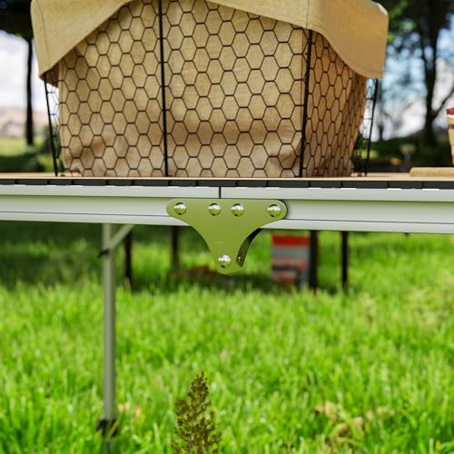 Outsunny Folding Camping Table, Adjustable Height Aluminum Table, Portable Camping Table for Picnic, Beach, BBQ, Light Brown