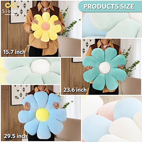 Sioloc Flower Pillow, Shaped Throw Pillow Butt Cushion Floor Seating Cushion, Cute Room Decor & Plush Pillow for Bedroom Sofa Chair (Turquoise, 15.7" ) - color: Turquoise